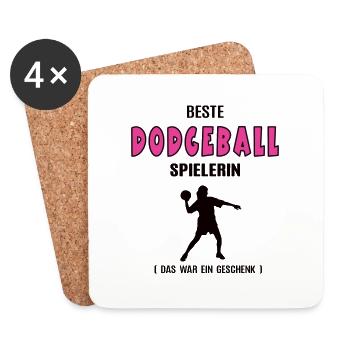 Dodgeball Spielerin Beste Dodgeballerin Geburtstag - Untersetzer (4er-Set) - Weiß - Vorne
