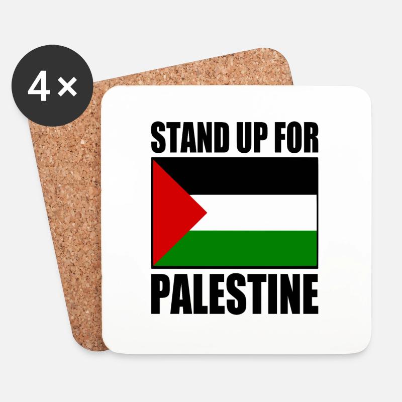 stand up for palestine - Untersetzer (4er-Set) - Weiß