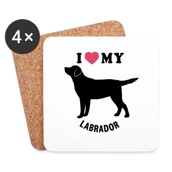 Ich liebe meinen Labrador - Untersetzer (4er-Set) - Weiß - Vorne