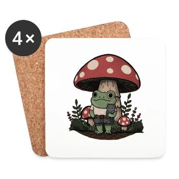 The frog and the kitten - Coasters (set of 4) - white - Front