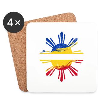 Philippinen Filipino Flagge Stolz I Geschenk - Untersetzer (4er-Set) - Weiß - Vorne