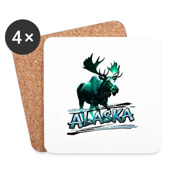 Alaska , Elchbulle - Untersetzer (4er-Set) - Weiß - Vorne