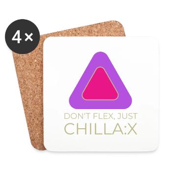 Don‘t flex, just chillax - Untersetzer (4er-Set) - Weiß - Vorne