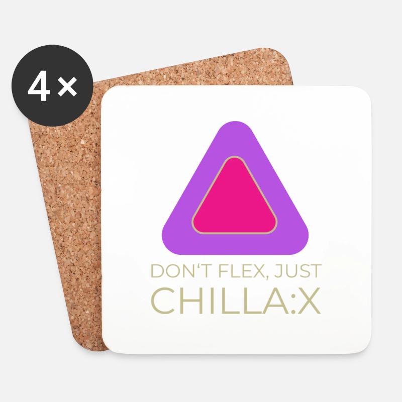 Don‘t flex, just chillax - Untersetzer (4er-Set) - Weiß