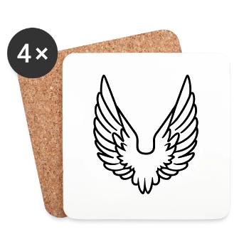 Ailes d'ange - Dessous de verre (lot de 4) - blanc - Devant