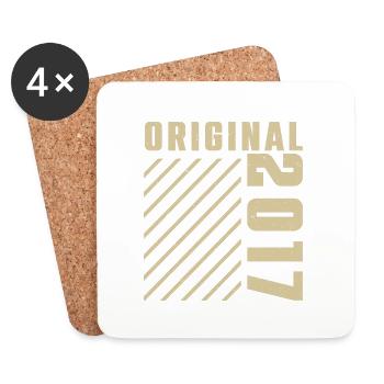 Original 2017 Authentic 2017 Vintage Bursdag - Coasters (set of 4) - white - Front