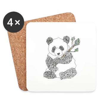 Pandabär - Untersetzer (4er-Set) - Weiß - Vorne