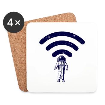 Astronaut wifi area - Coasters (set of 4) - white - Front