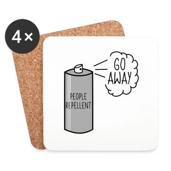 People Repellent Go Away Spray - Untersetzer (4er-Set) - Weiß - Vorne