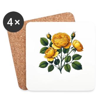 Julia Child Rose, Summer flower lover, Rose Lover - Coasters (set of 4) - white - Front