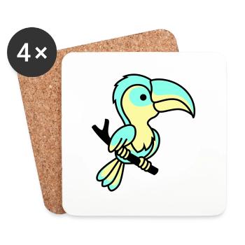 parrot - Coasters (set of 4) - white - Front