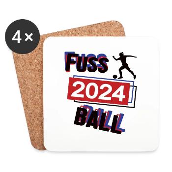 Fussball Spielerin Team Turnier Mannschaft 2024 - Untersetzer (4er-Set) - Weiß - Vorne