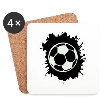 fußball klecks - Untersetzer (4er-Set) - Weiß - Vorne