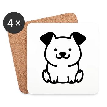 Hund - Untersetzer (4er-Set) - Weiß - Vorne