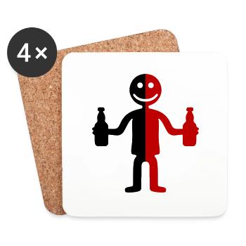 Stick Figure Beer - Coasters (set of 4) - white - Front