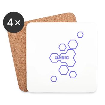 Dario as a name - Coasters (set of 4) - white - Front