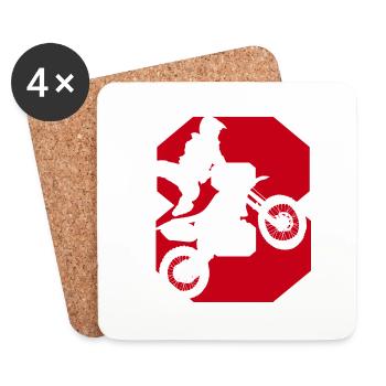 Moto 8 biker - Coasters (set of 4) - white - Front