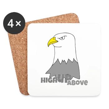 Aigle en hauteur - Dessous de verre (lot de 4) - blanc - Devant