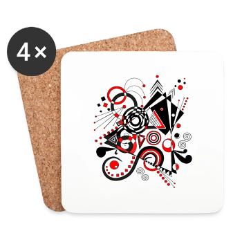 Abstrakte Kunst - Untersetzer (4er-Set) - Weiß - Vorne