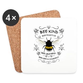 Bee Beautyful - Coasters (set of 4) - white - Front