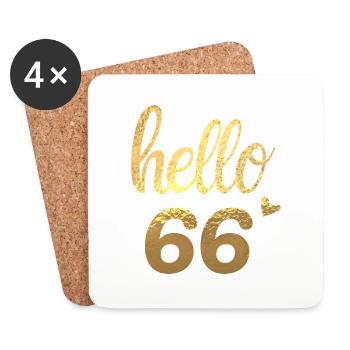 Hello 66 gold - Coasters (set of 4) - white - Front