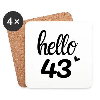 Hello 43 - Dessous de verre (lot de 4) - blanc - Devant