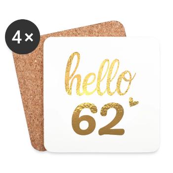 Hallo 62 gold - Untersetzer (4er-Set) - Weiß - Vorne