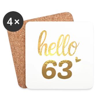 Hello 63 gold - Coasters (set of 4) - white - Front