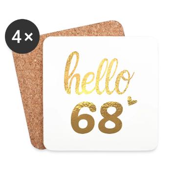 Hello 68 gold - Coasters (set of 4) - white - Front