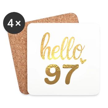 Hello 97 gold - Coasters (set of 4) - white - Front