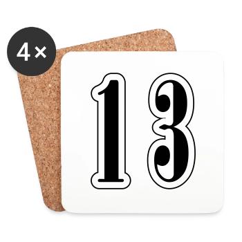 13 Zahl symbol - Untersetzer (4er-Set) - Weiß - Vorne