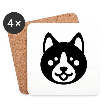 Hund - Untersetzer (4er-Set) - Weiß - Vorne