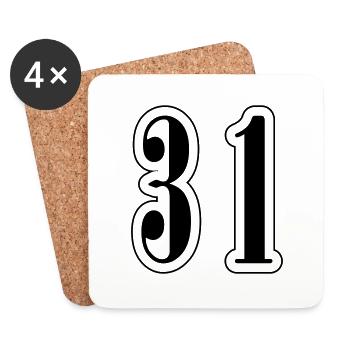 31 Number symbol - Coasters (set of 4) - white - Front