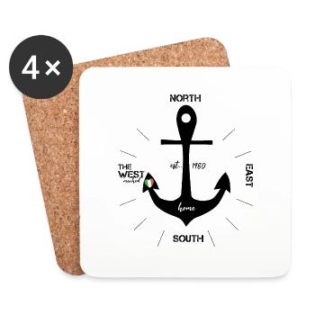 Ancre Irlande Irlandais - Dessous de verre (lot de 4) - blanc - Devant