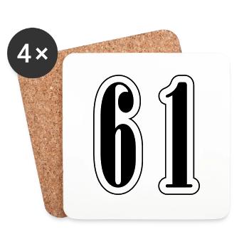 61 Number Symbol - Coasters (set of 4) - white - Front