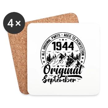 1944 September Original Geschenk zum 80-jährigen Jubiläum - Untersetzer (4er-Set) - Weiß - Vorne