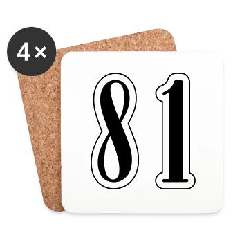 81 Zahl Symbol - Untersetzer (4er-Set) - Weiß - Vorne