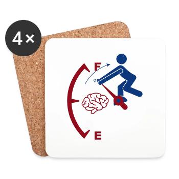 "Fuel Brain Loaded" - Untersetzer (4er-Set) - Weiß - Vorne