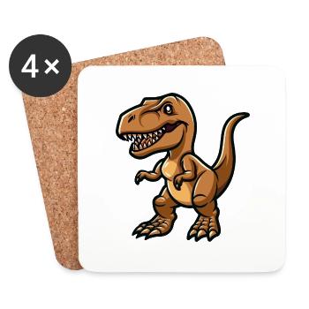 T rex - Coasters (set of 4) - white - Front
