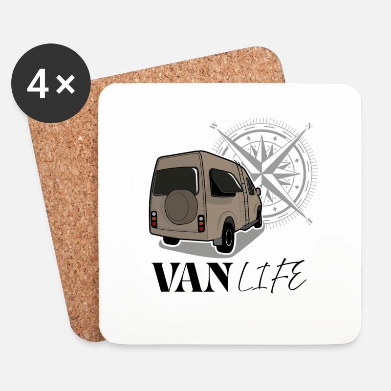 Vanlife beige - Untersetzer (4er-Set) - Weiß