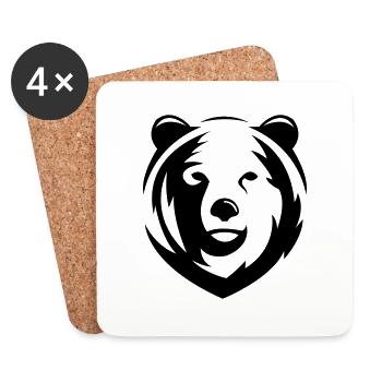 bear - Coasters (set of 4) - white - Front