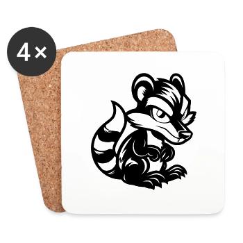 Bande dessinée Skunk - Dessous de verre (lot de 4) - blanc - Devant