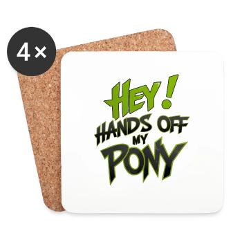 Finger weg von meinem Pony - Untersetzer (4er-Set) - Weiß - Vorne