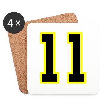 Maillot à 11 numéros - Dessous de verre (lot de 4) - blanc - Devant