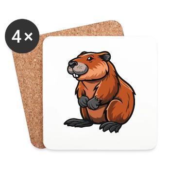 Bande dessinée Hamster - Dessous de verre (lot de 4) - blanc - Devant