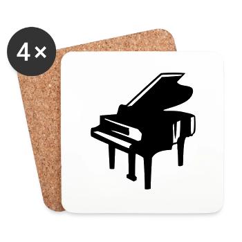 Piano Touches Instrument Jouant de la musique classique - Dessous de verre (lot de 4) - blanc - Devant