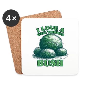 Ich liebe einen gut getrimmten Busch - Untersetzer (4er-Set) - Weiß - Vorne