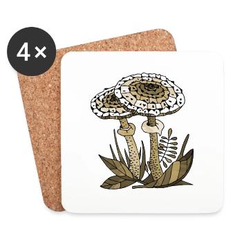 Fungi - Coasters (set of 4) - white - Front