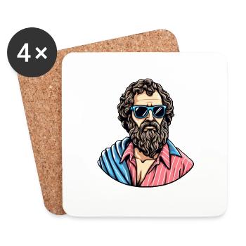 Casual Cool Philosopher Look - Coasters (set of 4) - white - Front