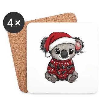 Koala Christmas - Coasters (set of 4) - white - Front
